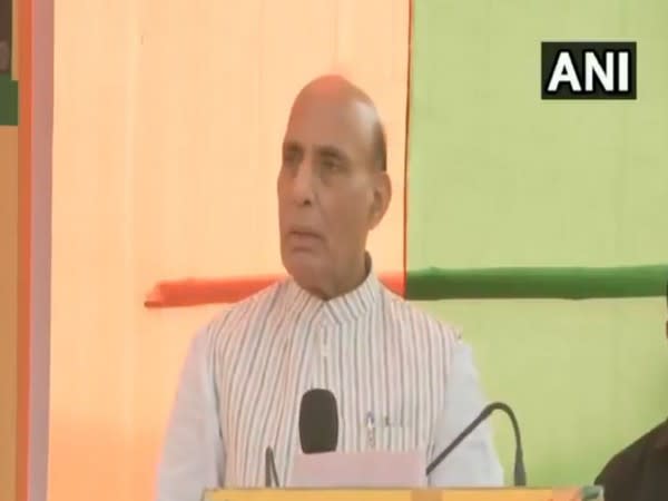 Defence Minister Rajnath Singh in Bihar's Maner constituency on Saturday. (Photo/ANI)