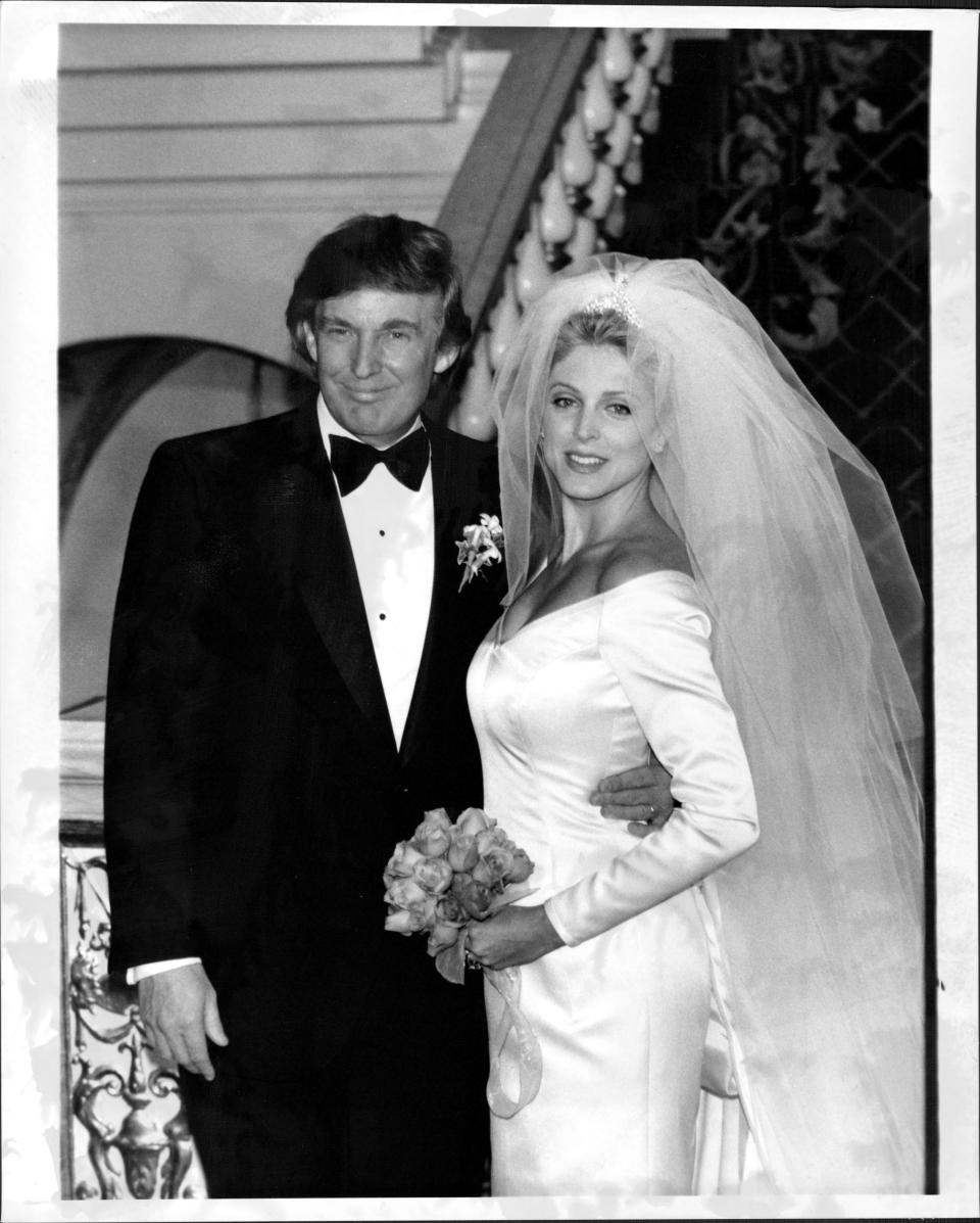 Donald Trump marries Marla Maples in December 1993.