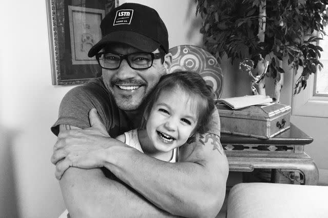 <p>Tyler Christopher/ Instagram</p> Tyler Christopher hugging his daughter Boheme.