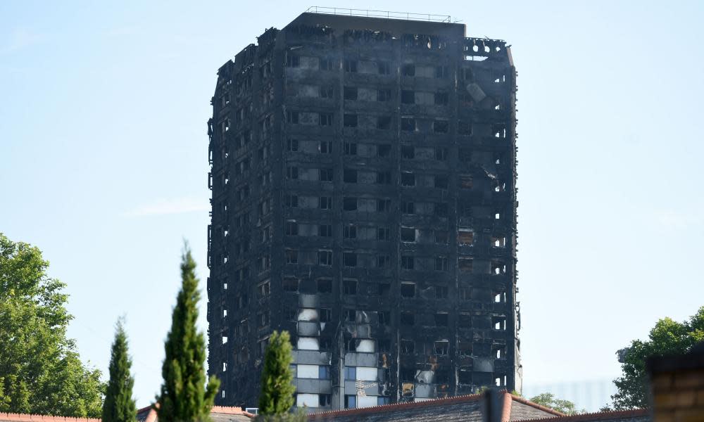 The Grenfell Tower in west London after a fire engulfed the 24-storey building. 