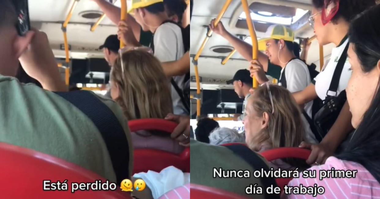 Chofer de autobús se pierde en su primer día de trabajo. Foto: Captura de video TikTok vía @angiegamezg