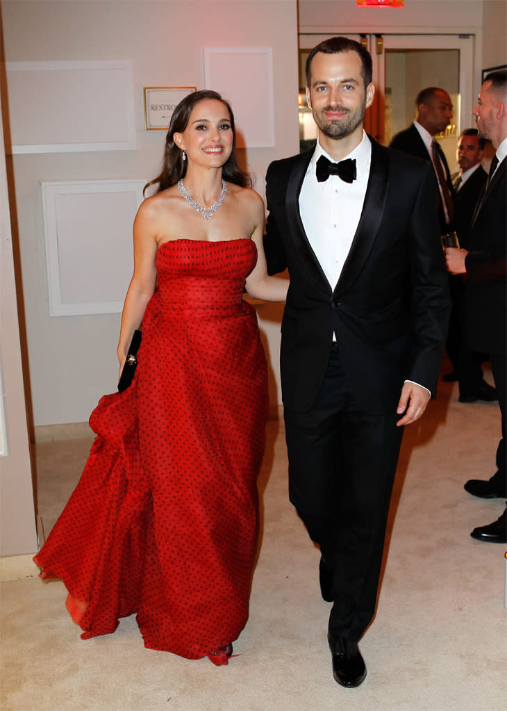 Natalie Portman and baby daddy Benjamin Millepied must have found a sitter for little Aleph, who was born back in June.