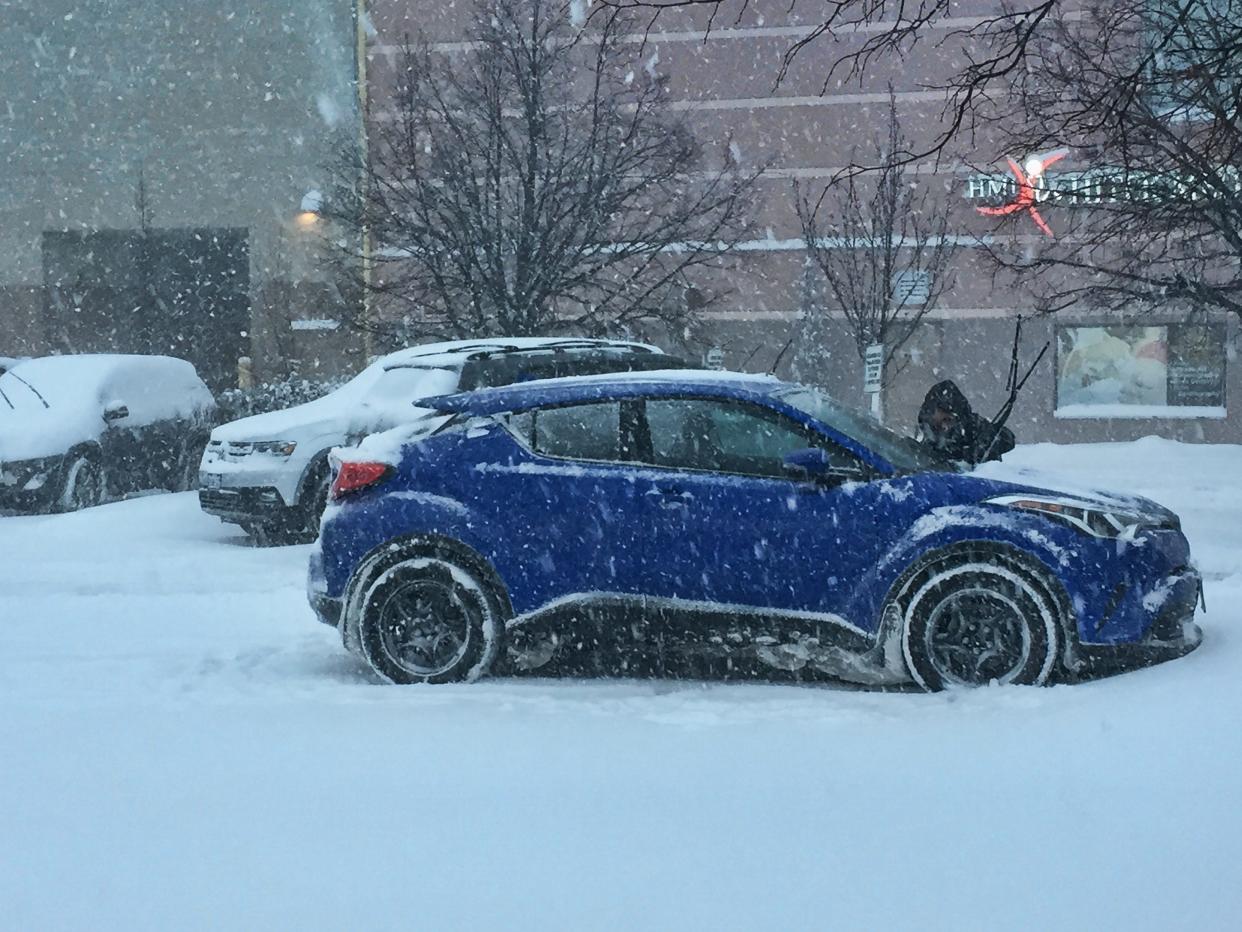 driving in the snow winter storm weather