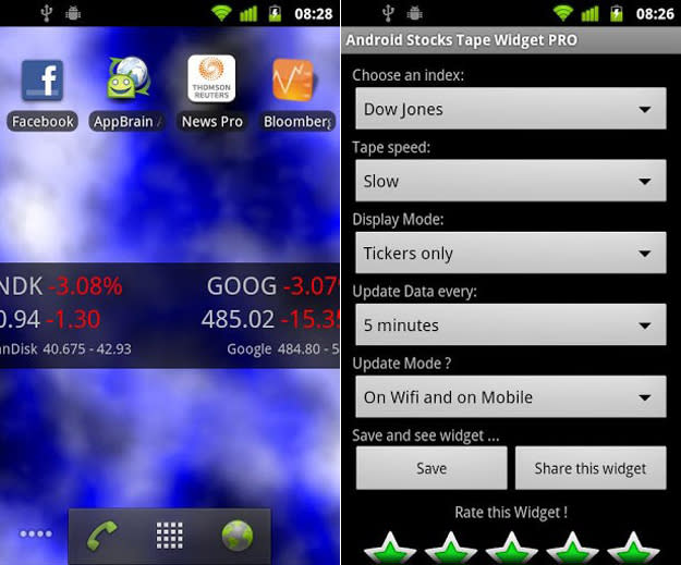 Android-Stocks-Tape-Widget