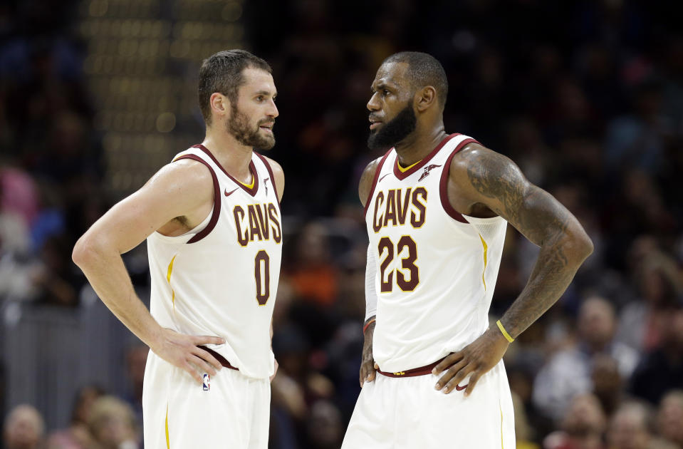 Kevin Love doesn’t feel like a target for his Cavaliers teammates. (AP)