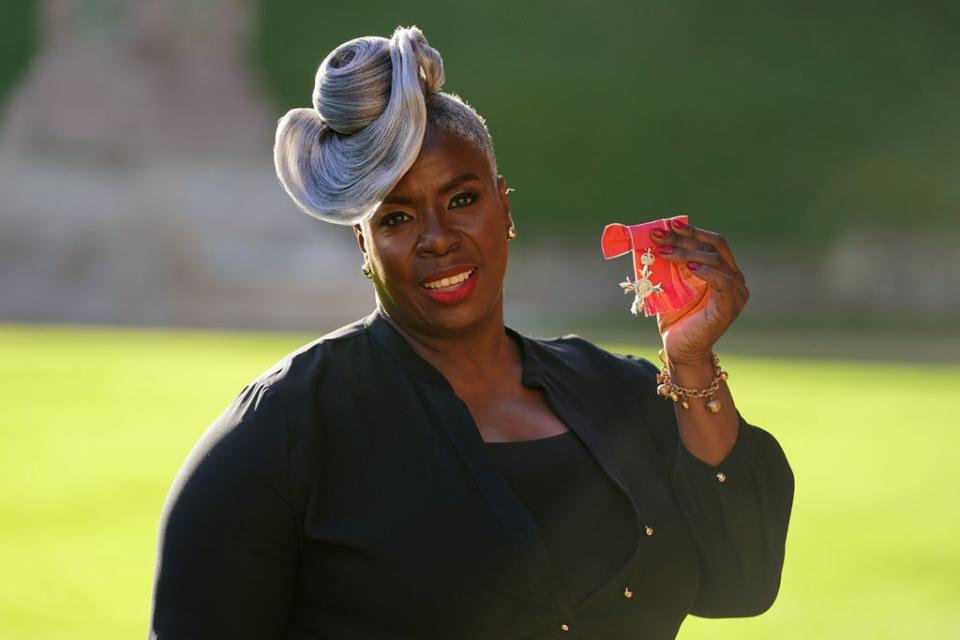 Karen Gibson during an investiture ceremony at Windsor Castle (Kirsty O’Connor/PA) (PA Wire)