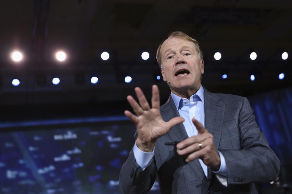 Cisco CEO John Chambers addresses the audience during his keynote speech at the annual Consumer Electronics Show (CES) in Las Vegas