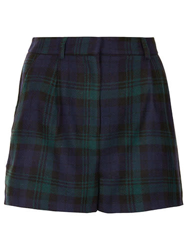 TopShop Green Check Wool Shorts