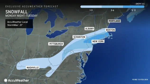 Snow is falling in south-central Pennsylvania, and crashes are being reported on roads during the morning commute.