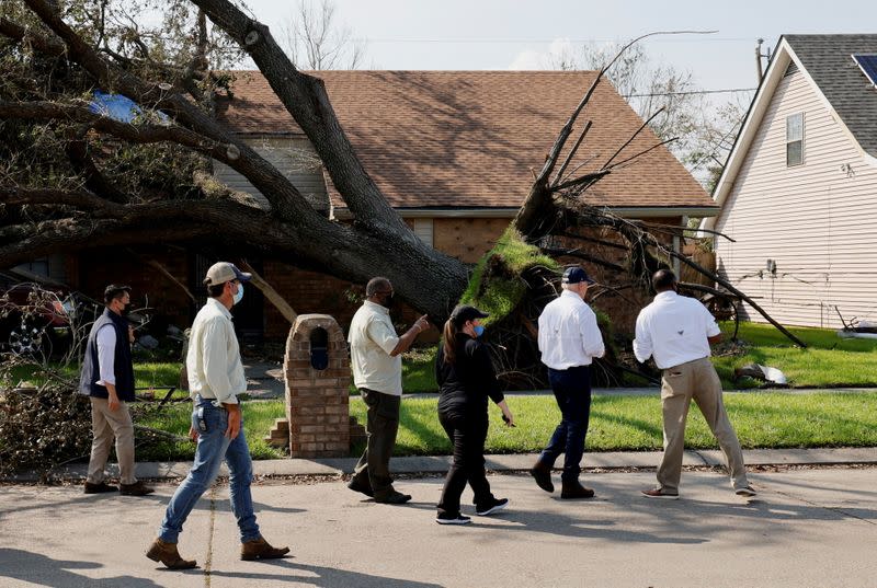 Biden tours a neighbourhood hit by Hurricane Ida