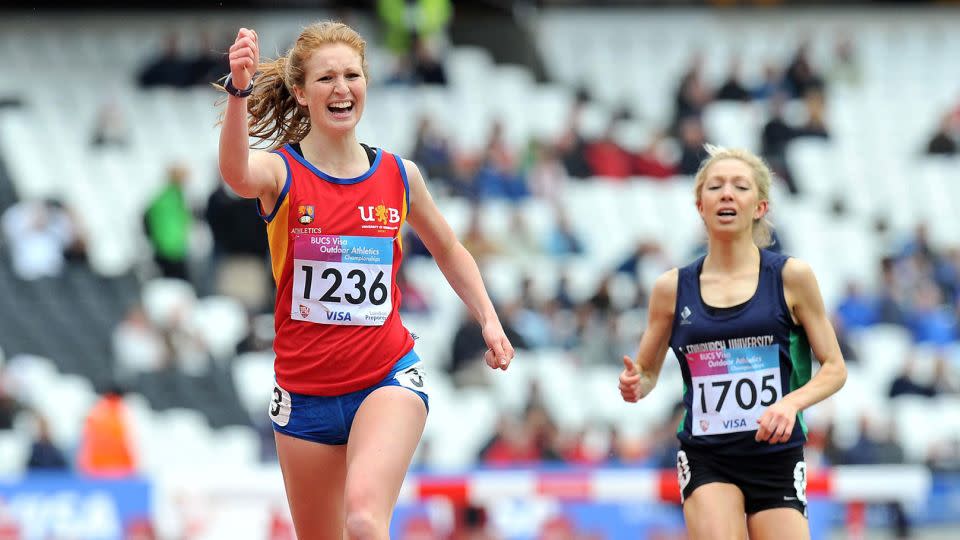 Pippa Woolven won the Women's 2000m Steeplechase at the British Universities and Colleges Sports Championships at the Olympic Stadium, London in 2012. - Martin Rickett/PA Images/Reuters