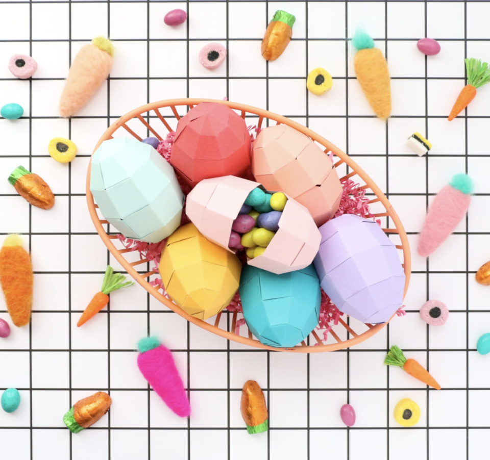 Geometric Paper Easter Eggs