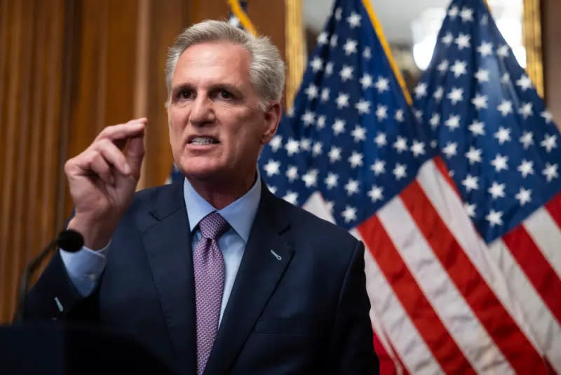 ▲美國聯邦眾議院當地時間3日舉行投票，眾議長麥卡錫（Kevin McCarthy）以216對210票遭到罷免，成為美國史上首位被罷免的眾議長。（圖／美聯社／達志影像）