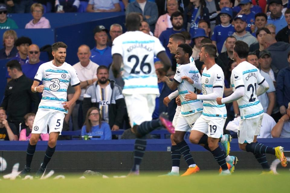 Jorginho (left) celebrates his goal (Nick Potts/PA) (PA Wire)