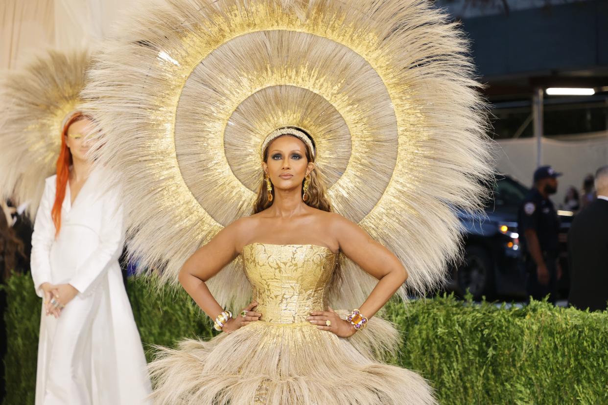 Iman attends The 2021 Met Gala Celebrating In America: A Lexicon Of Fashion at Metropolitan Museum of Art on Sept. 13, 2021 in New York.