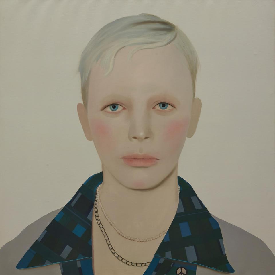 Timothy (2020) by Sarah Ball, one of the portraits of men by female artists to feature in I See You at Victoria Miro