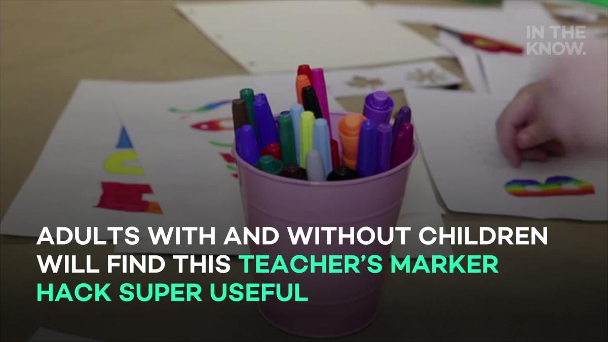 Kindergarten teacher shares 'smart idea' to prevent markers from