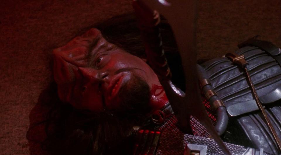 The death of the Klingon Duras in season 4 of TNG.