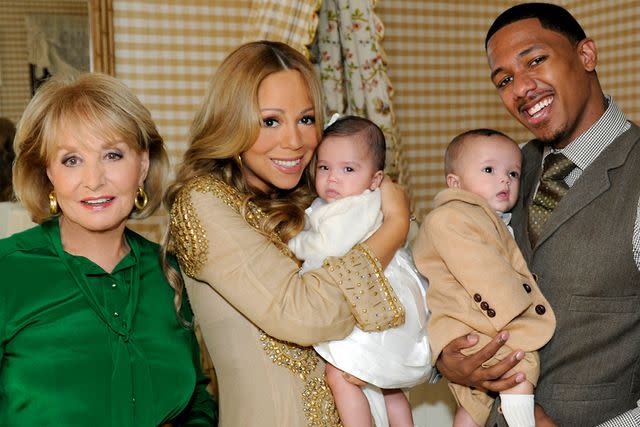 <p>Donna Svennevik/Disney General Entertainment Content via Getty</p> Mariah Carey and her family with Barbara Walters in 2011