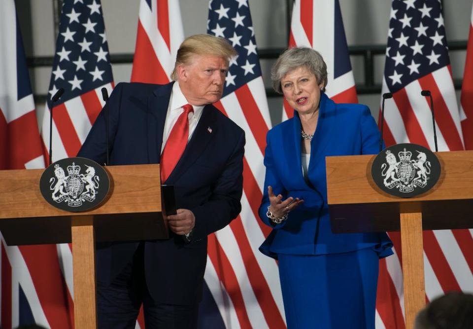 Theresa May held a press conference with the President on Tuesday (Getty)