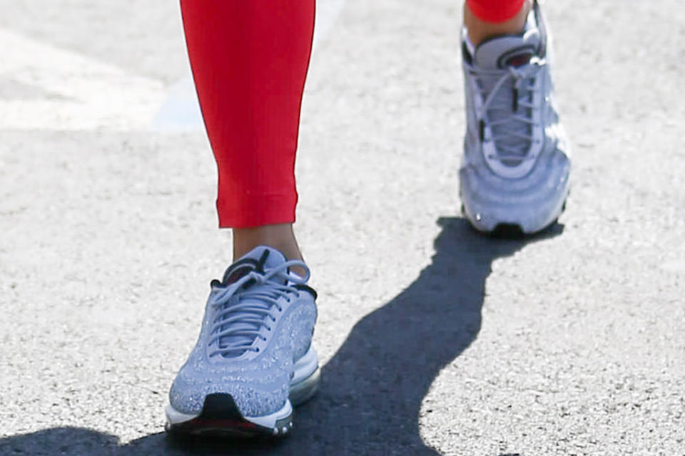 A closer view of Vanessa Hudgens’ sneakers. - Credit: Bellocqimages/Bauergriffin.com/MEGA