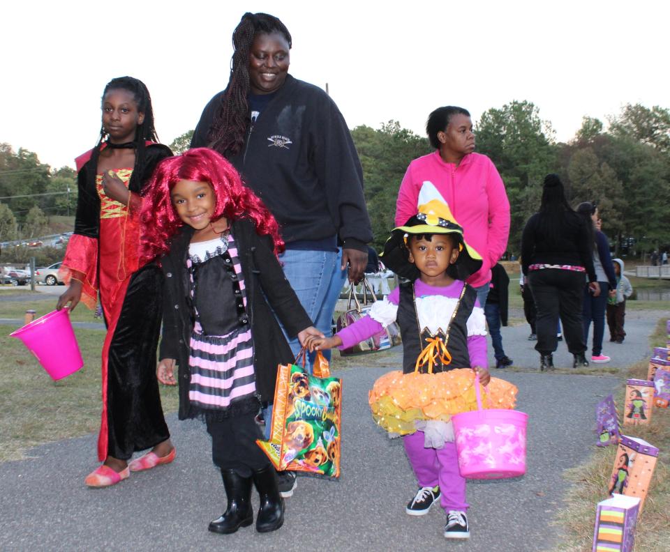 Trick-or-treaters at a fall festival at Crystal Lake Park in Hopewell in October 2016.