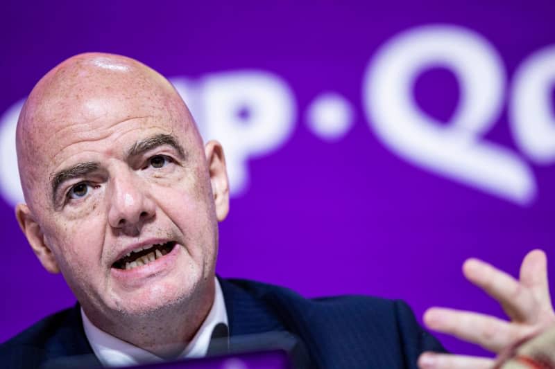 FIFA President Gianni Infantino speaks at a press conferenceon the sidelines of the FIFA World Cup Qatar 2022. Tom Weller/dpa