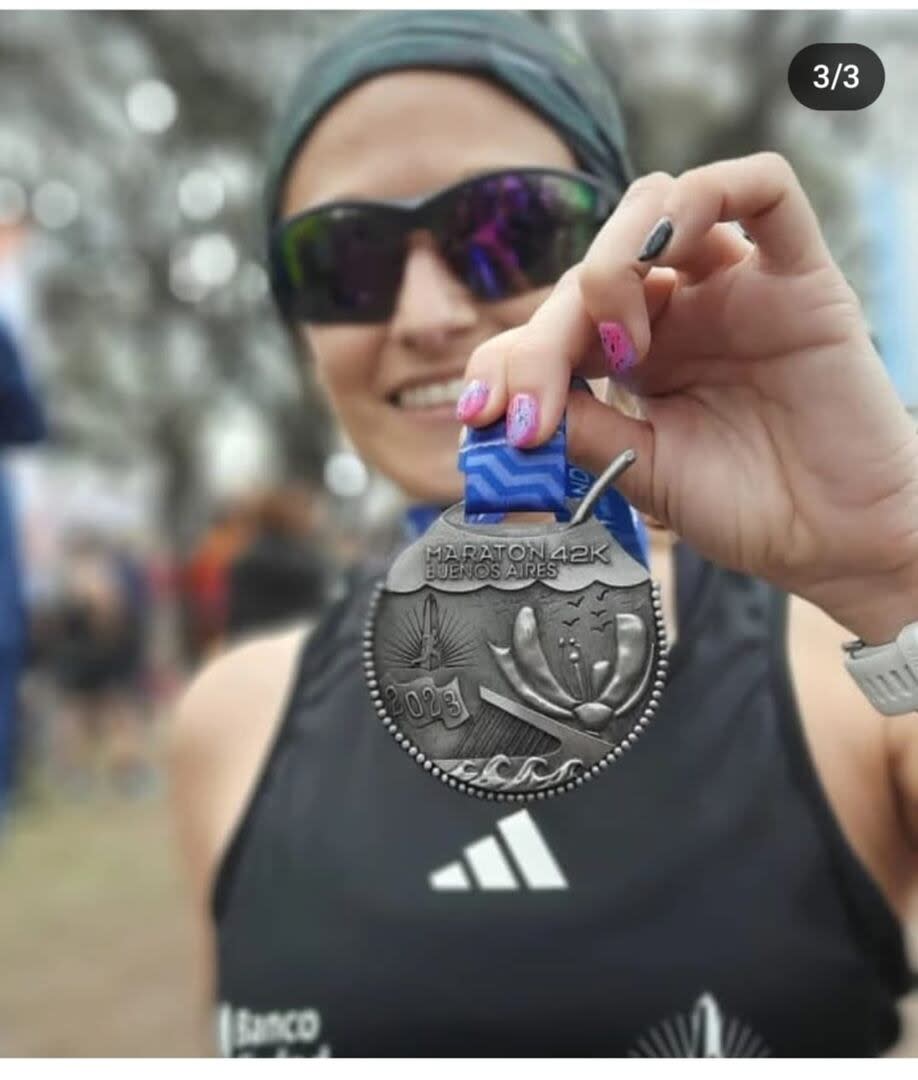 Marianela el día que corrió los 44 km en la Ciudad de Buenos Aires (Foto: Marianela Crochenci)