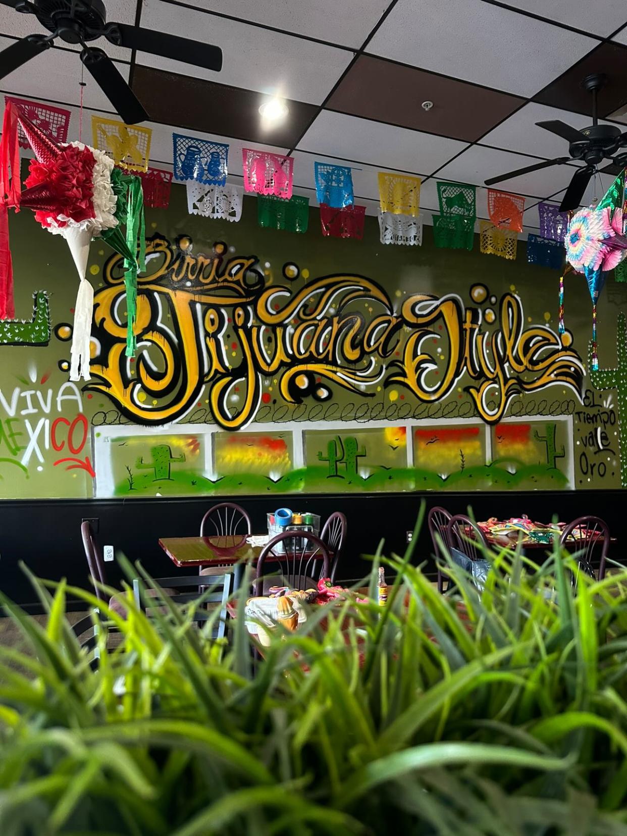 A mural inside the soon-to-open Los Barbaros Birria in the Manahawkin section of Stafford.