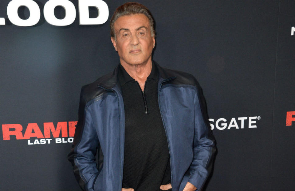 Sylvester Stallone attending a screening of Rambo: Last Blood in 2019 credit:Bang Showbiz