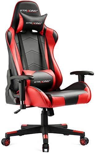 Gtracing Gaming Chair Racing Office Computer Ergonomic Video Game Chair Backrest and Seat Height Adjustable Swivel Recliner with Headrest and Lumbar Pillow Esports Chair (Red) (Amazon / Amazon)