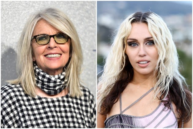 Diane-Keaton-Miley-Cyrus - Credit: Rodin Eckenroth/WireImage; Arturo Holmes/Getty Images