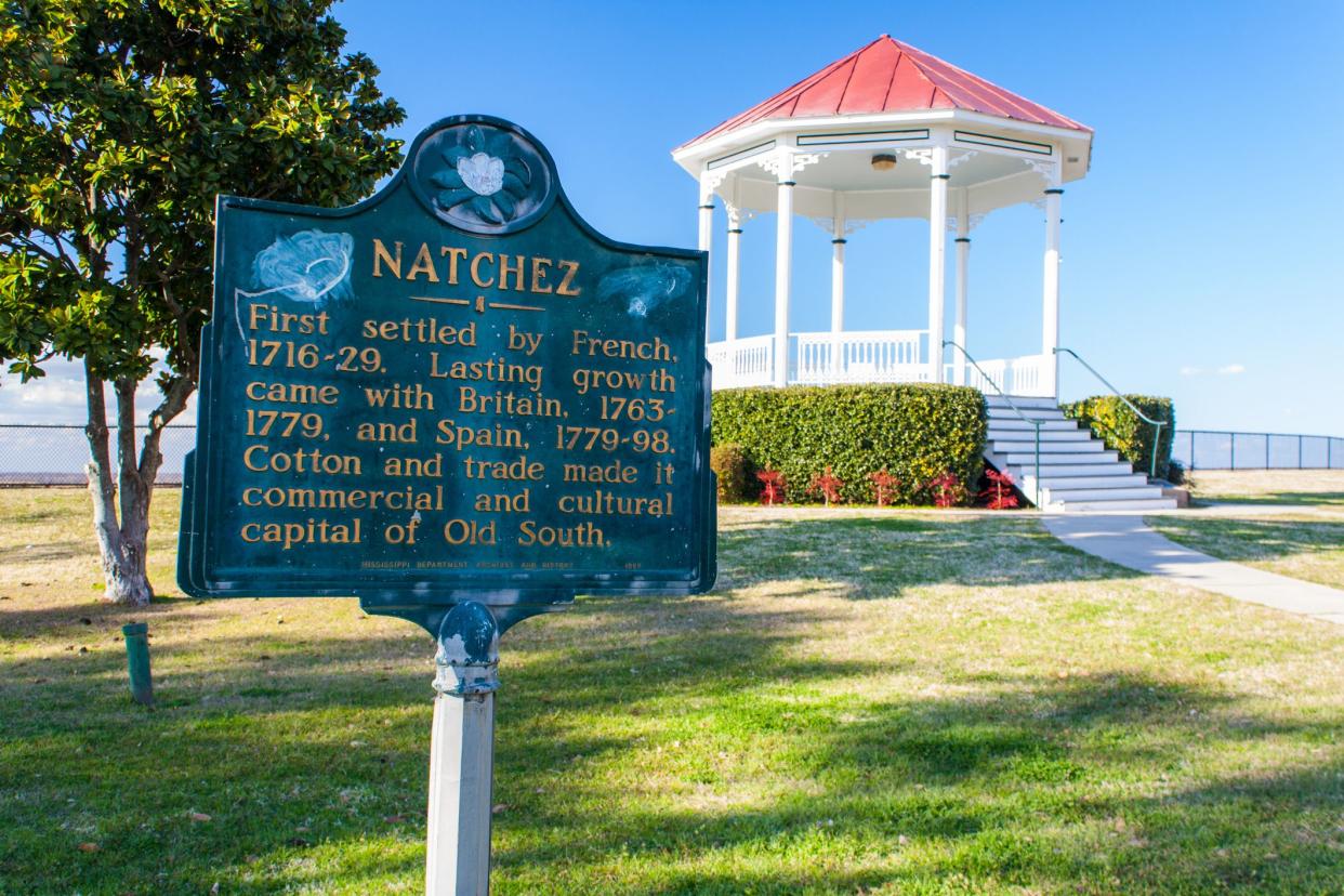 Natchez, MS, USA - February 6, 2009: The Waterfront Gazebo in Natchez National Historic in the winter of 2009.