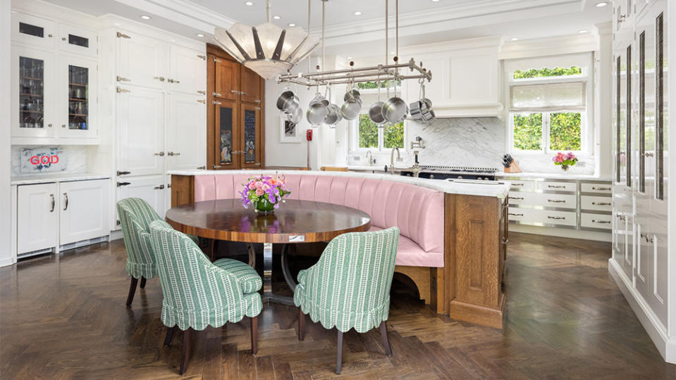 The Regency-styled breakfast nook.