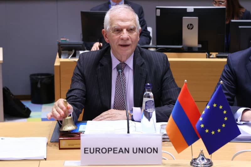 Josep Borrell, High Representative of the EU for Foreign Affairs and Security Policy, chairs the EU-Armenia Partnership Council meeting. -/European Council/dpa