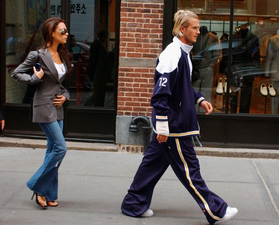 With David Beckham in New York on May 27, 2002 (Getty Images)