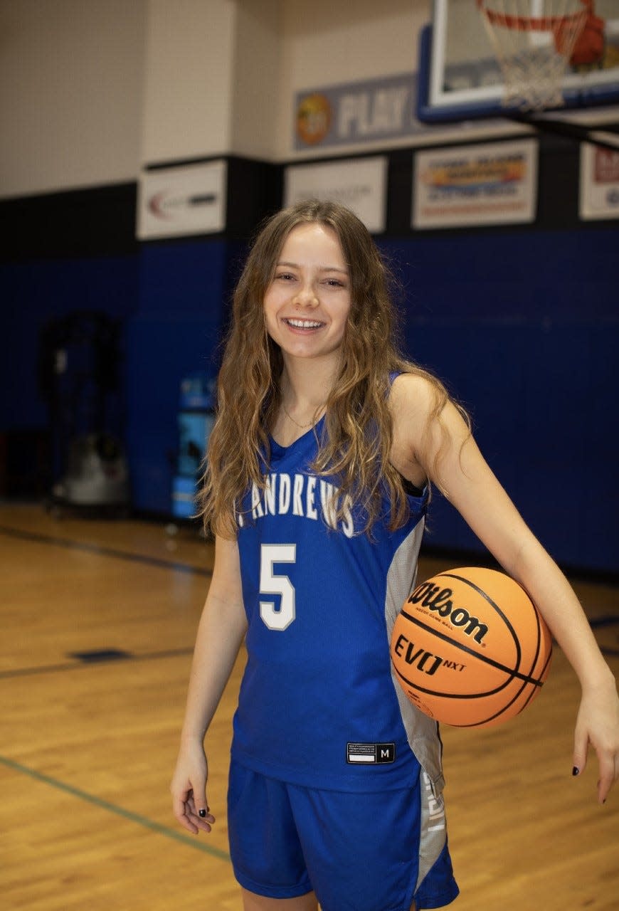 Sarah Koegler of the St. Andrew's basketball team.