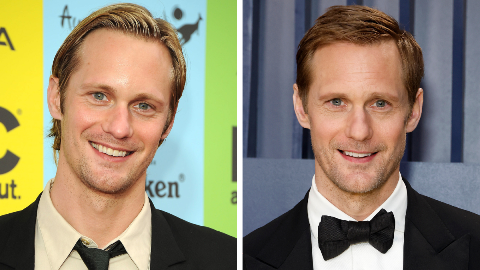 Alexander Skarsgard in 2009 and 2024