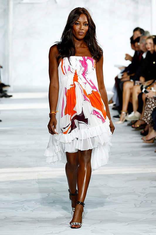 Naomi Campbell walks the runway at DVF.