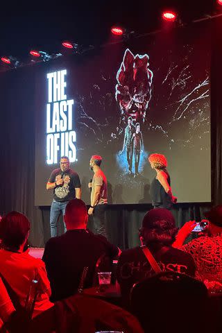 <p>Universal Orlando Resort/Jen Juneau</p> Mike Aiello and Neil Druckmann discuss <em>The Last of Us</em> during Halloween Horror Nights 2023 at Universal Studios Florida