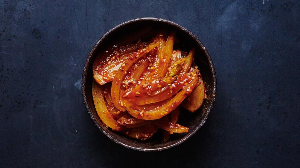 A gochujang-based dressing will make nearly any vegetable—steamed fennel included—irresistible.