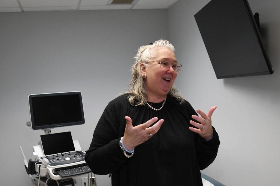 Kolbe Center executive director Ann Beall stands in the ultrasound room at the Kolbe Center on Thursday, June 13, 2024, in Macon, Georgia. The Kolbe Center is a pregnancy resource center in Macon, but will not perform or consult pregnant women to get abortions.