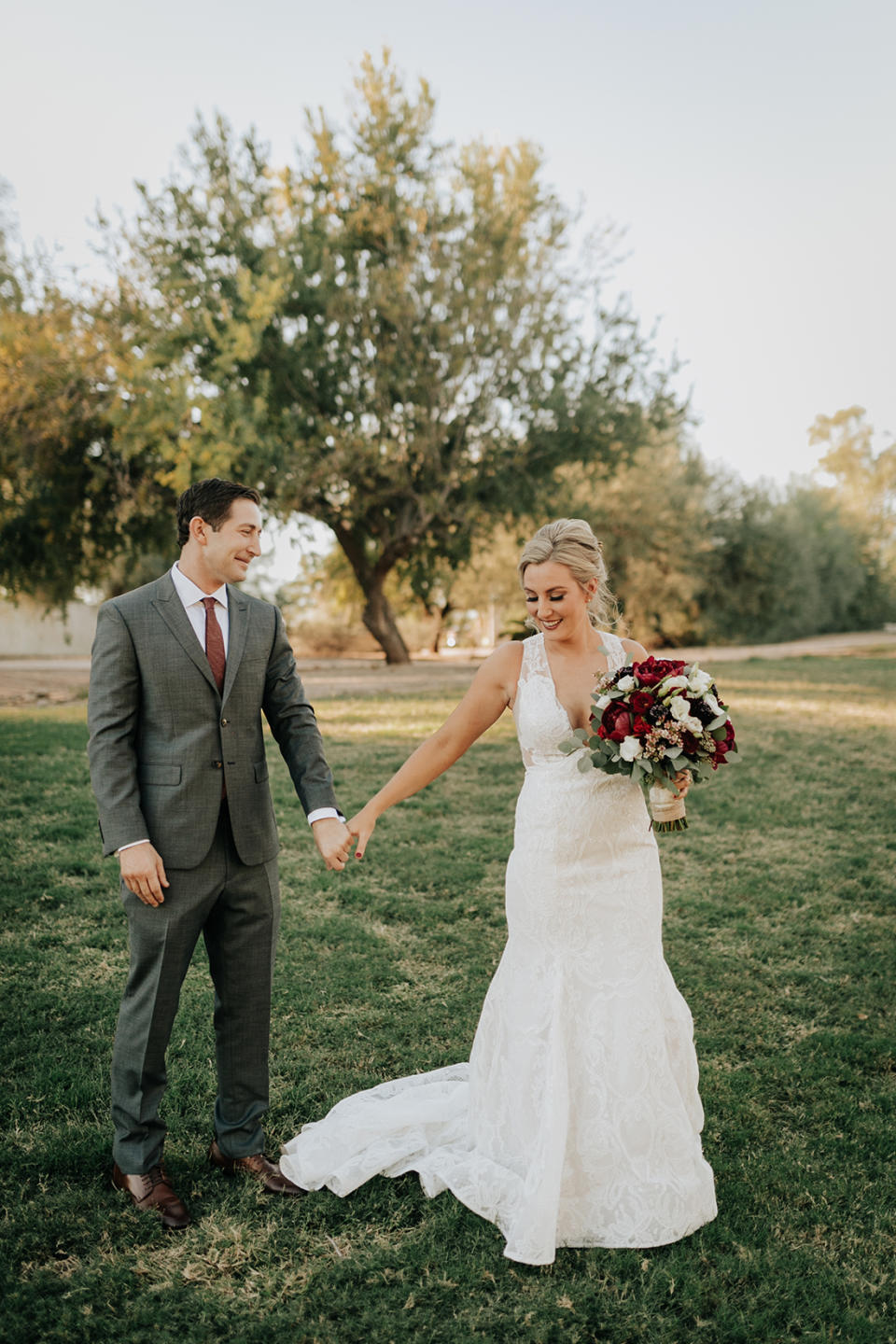 The “real” first-look photo from Erin and Ean Goldberg’s wedding day. (Photo: Molly McElenney Photography)