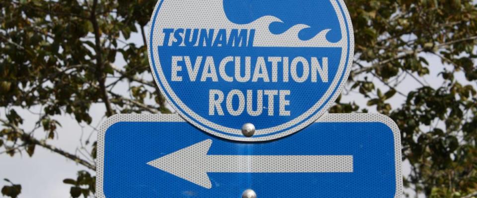 Tsunami Evacuation sign , Oregon