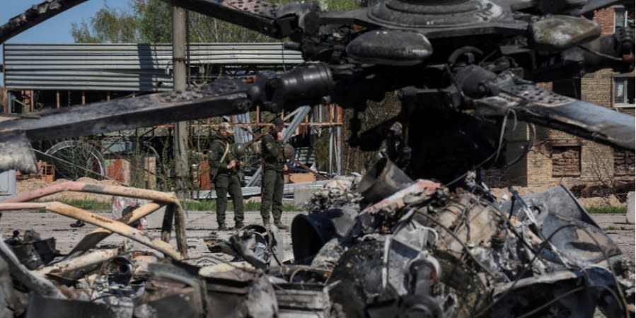 Destroyed Russian helicopter