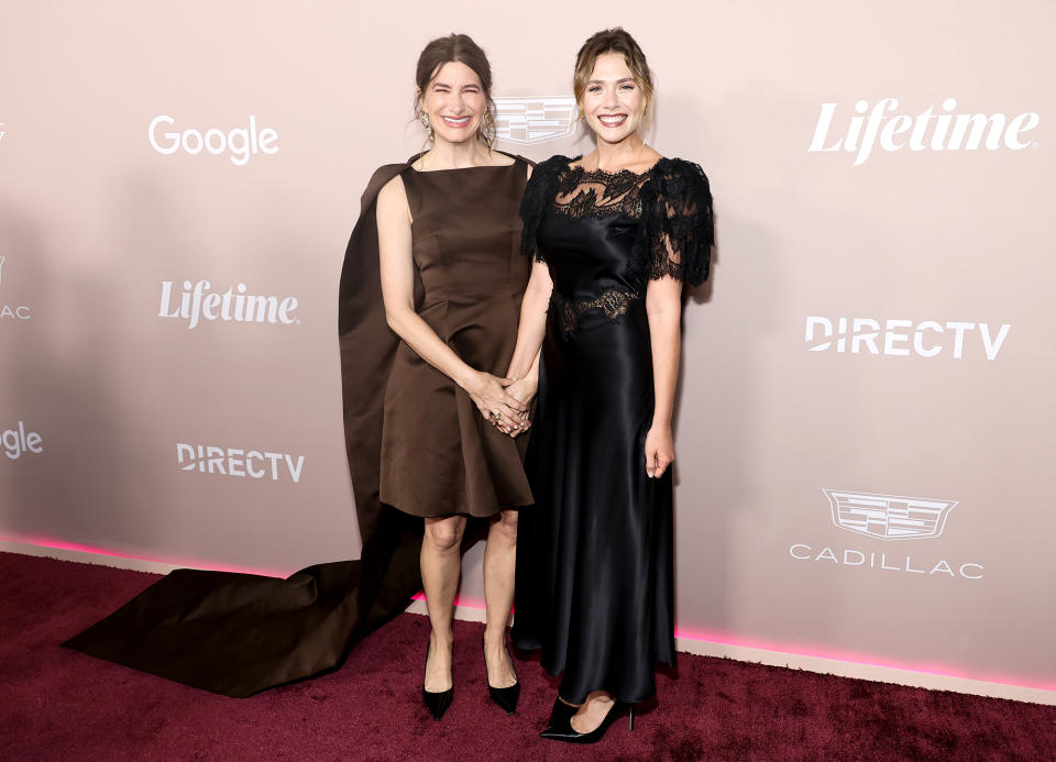 <p><em>WandaVision</em> costars Kathryn Hahn and Elizabeth Olsen get together at <em>Variety</em>'s Power of Women event in Beverly Hills on Sept. 28.</p>