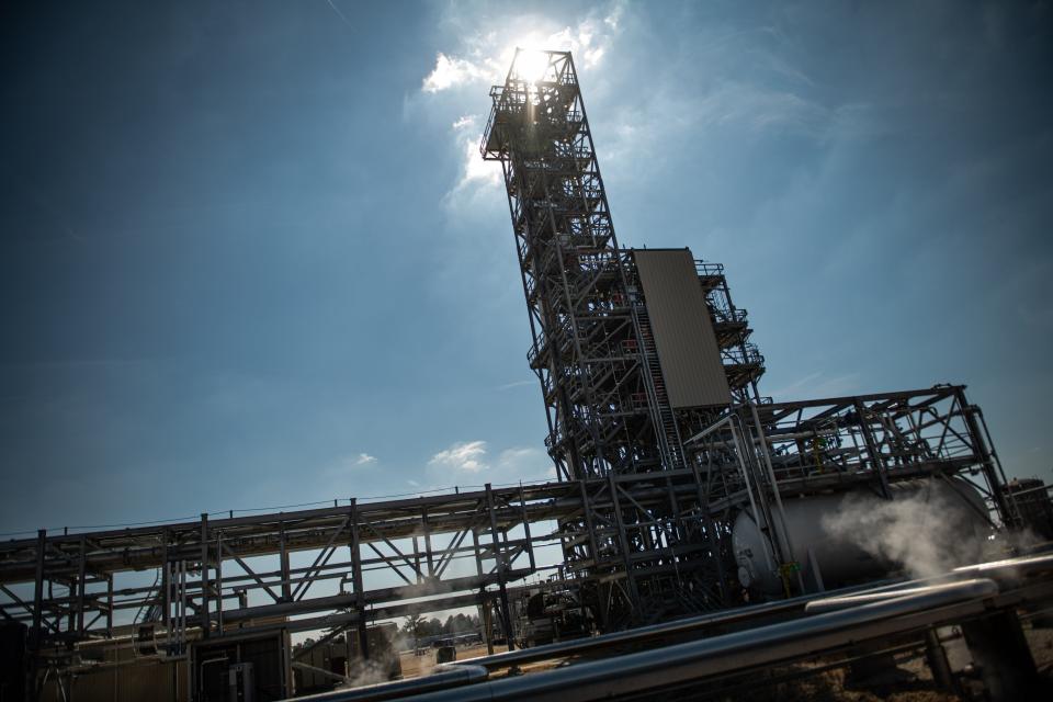 The thermal oxidizer at the Chemours near Fayetteville in early 2020. The thermal oxidizer burns PFAS from Chemours' air emissions. PFAS is an acronym for a family of chemical compounds known as per- and polyfluoroalkyl substances. This includes GenX, the contaminant discovered in the Cape Fear River that was first reported in June 2017. The EPA notified Chemours last month that it could resume importations of GenX to the Fayetteville Works plant from The Netherlands.