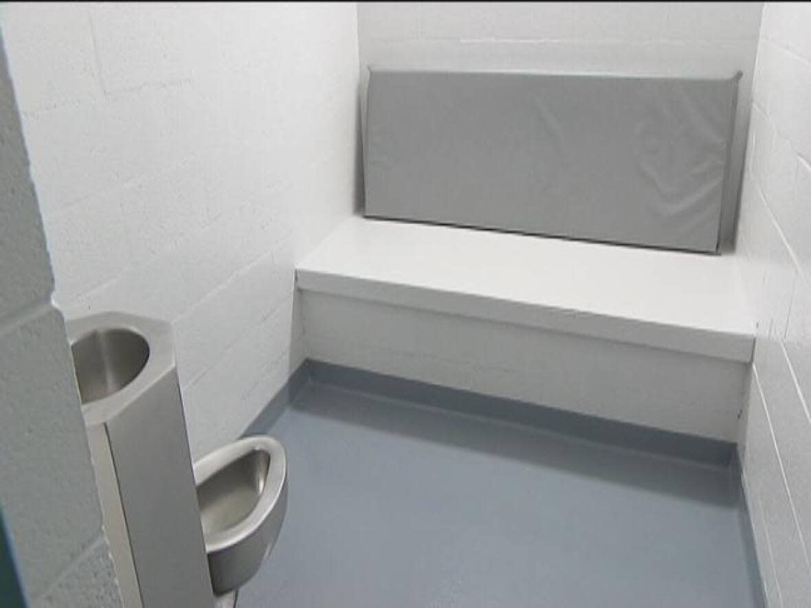 A New Brunswick RCMP holding cell shown during a 2014 public tour of the building. (CBC - image credit)