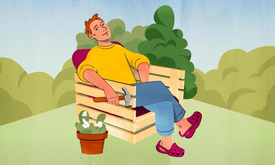 <span>Money Hacks: How to refurnish the garden for free (or nearly free) WEB.</span><span>Illustration: Jamie Wignall/The Guardian</span>