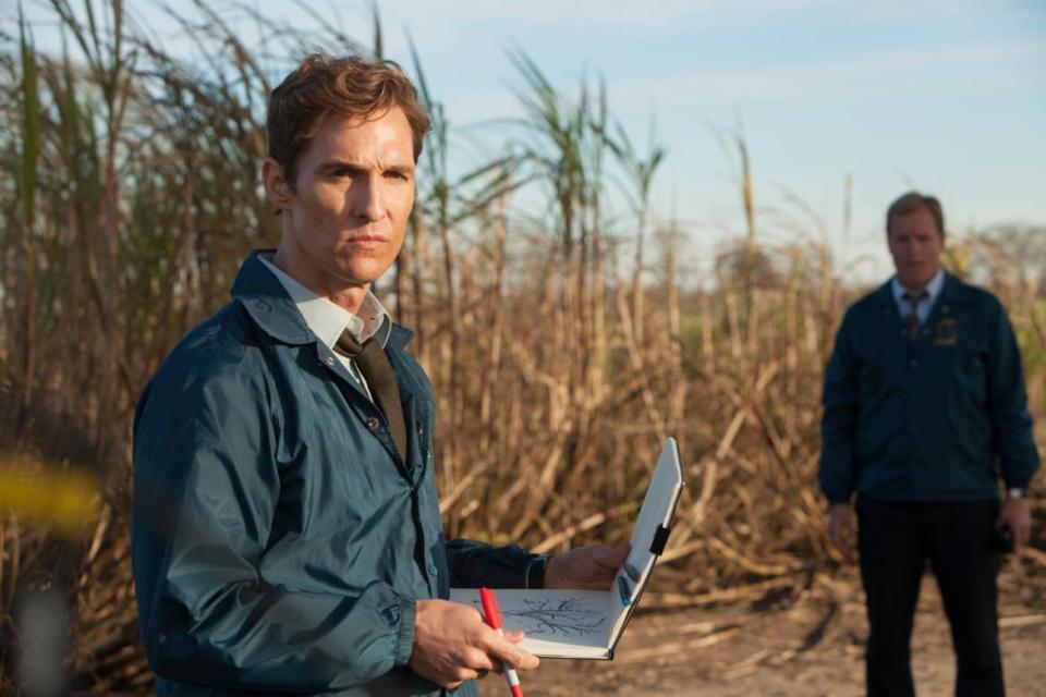 Matthew McConaughey and Woody Harrelson in True Detective.